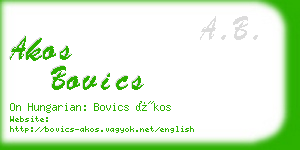 akos bovics business card